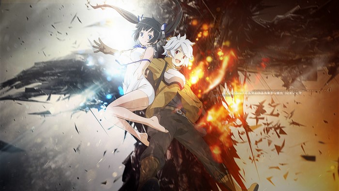 Hestia and Bell Cranel from Dungeon ni Deai wo Motomeru no ha Machigatteiru Darou ka