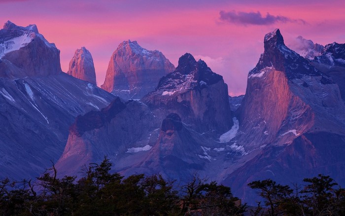 Torres del Paine mountains at sunrise, Patagonia, Chile
