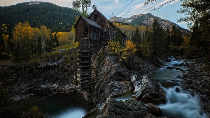 Rustic Cabin by Mountain Stream in Colorado