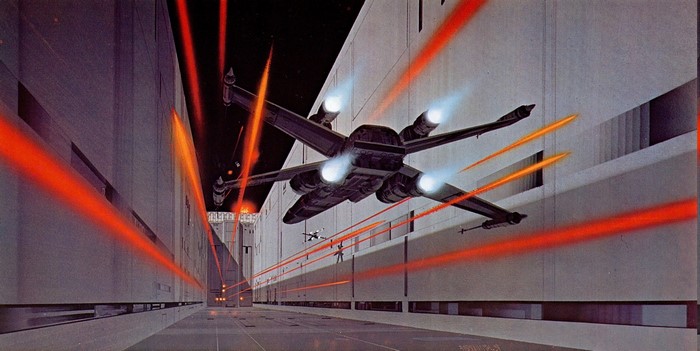 X-wing Starfighter battle in Death Star trench