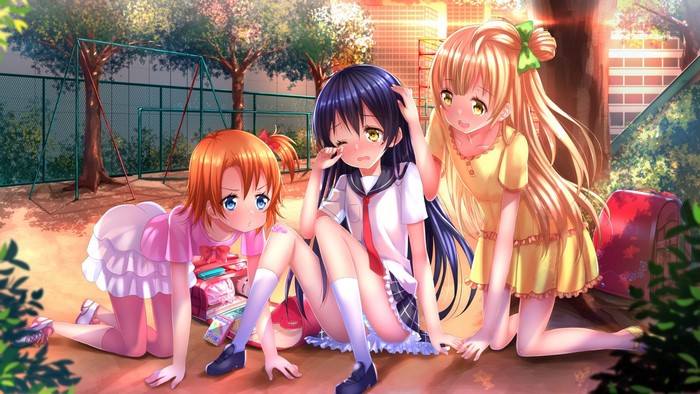 Honoka, Kotori, and Umi from Love Live! School Idol Project