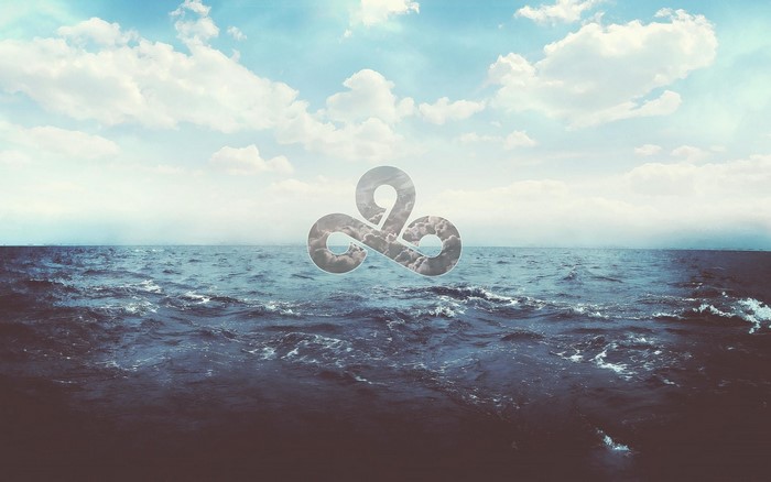 Cloud Nine logo over ocean and sky