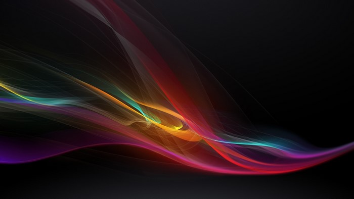 Colorful Abstract Light Waves on Dark Background