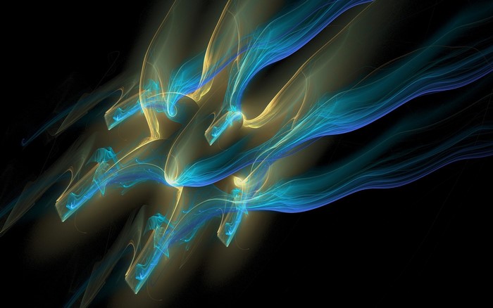 Abstract Blue and Black Minimalist Light Trails