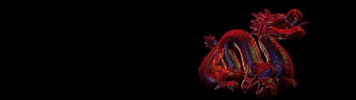 Red 3D Wireframe Dragon