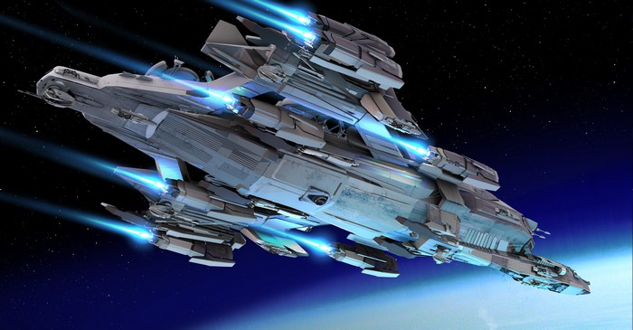 Idris Frigate spaceship in space