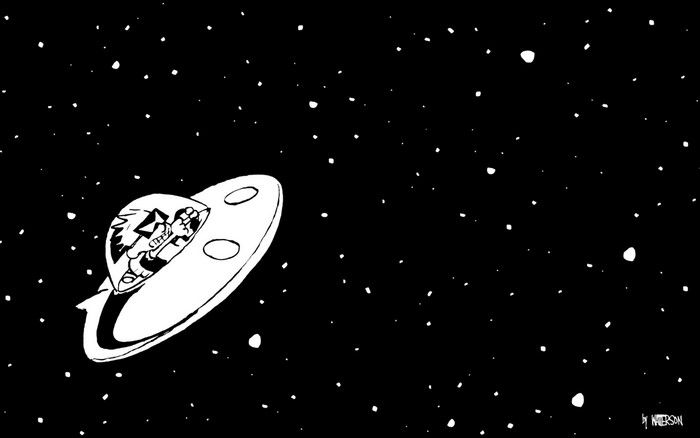 Spaceman Spiff in a spaceship