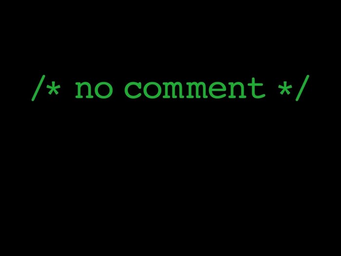 Programming comment "no comment"