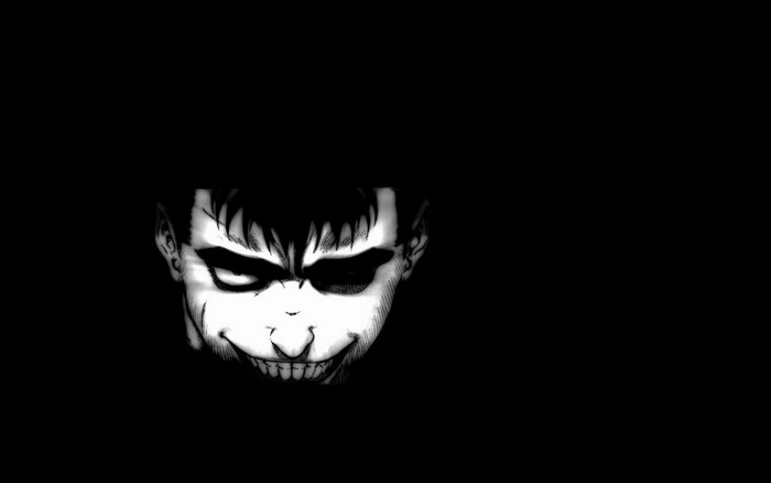 Dark Grim Face of Guts from Berserk