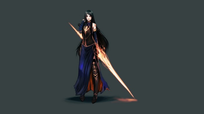Shanoa from Castlevania with a magic sword