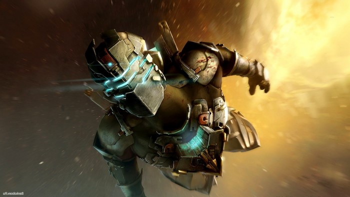 Isaac Clarke from Dead Space 2 in space