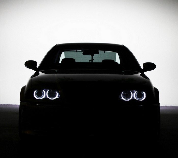 Black BMW M3 E46 with Angel Eyes