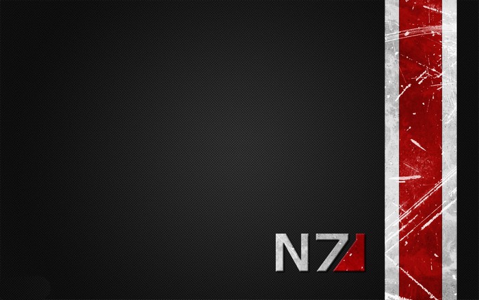 Mass Effect N7 logo on carbon fiber background