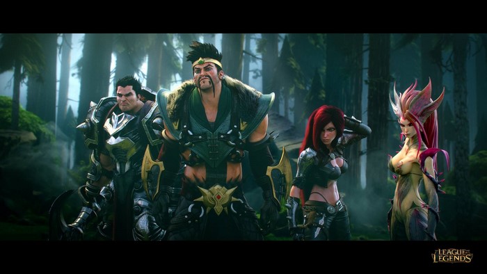 Darius, Draven, Katarina, and Zyra from League of Legends