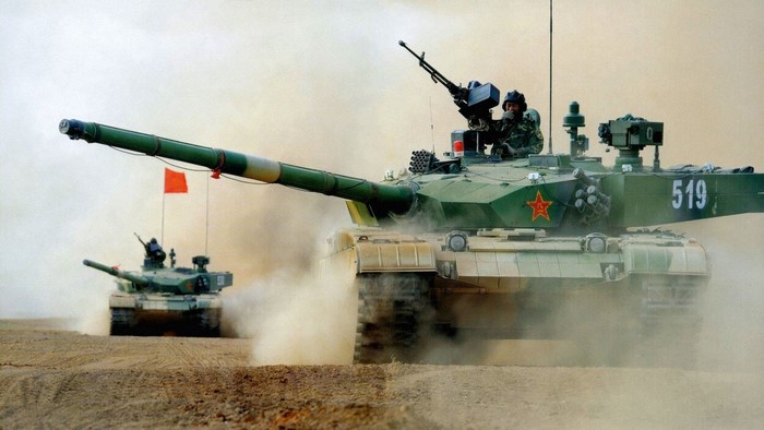 Chinese ZTZ-99 Main Battle Tanks in Action