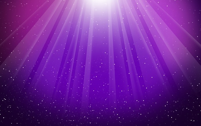 Purple space galaxy with stars and light rays