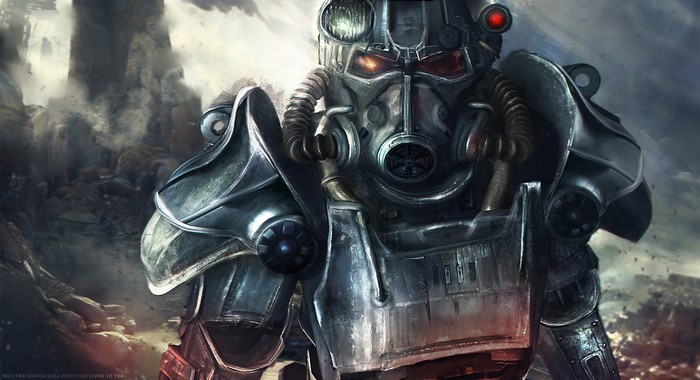 Fallout 4 Power Armor in Ruined City