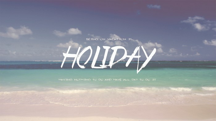 Holiday typography on a beach background