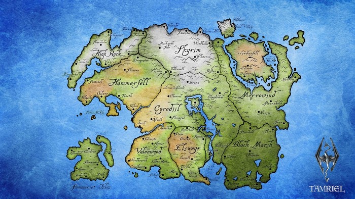 Map of Tamriel from The Elder Scrolls series