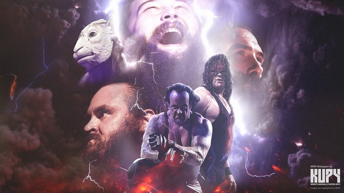 The Undertaker, Kane, Bray Wyatt, Luke Harper, Erick Rowan, and Braun Strowman from WWE