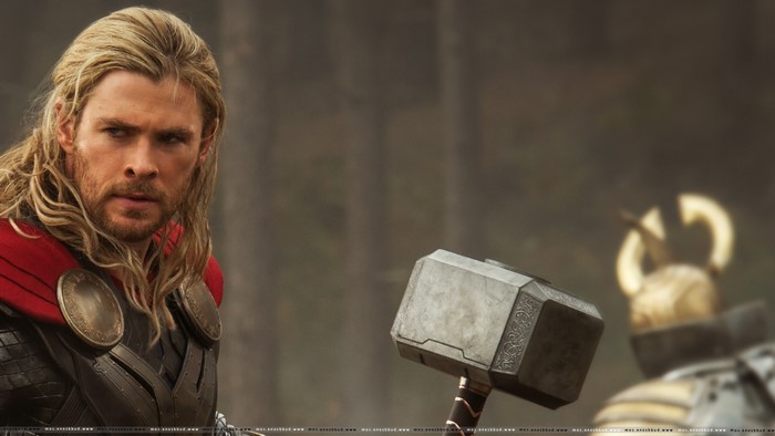 Thor from Thor: The Dark World with Mjolnir