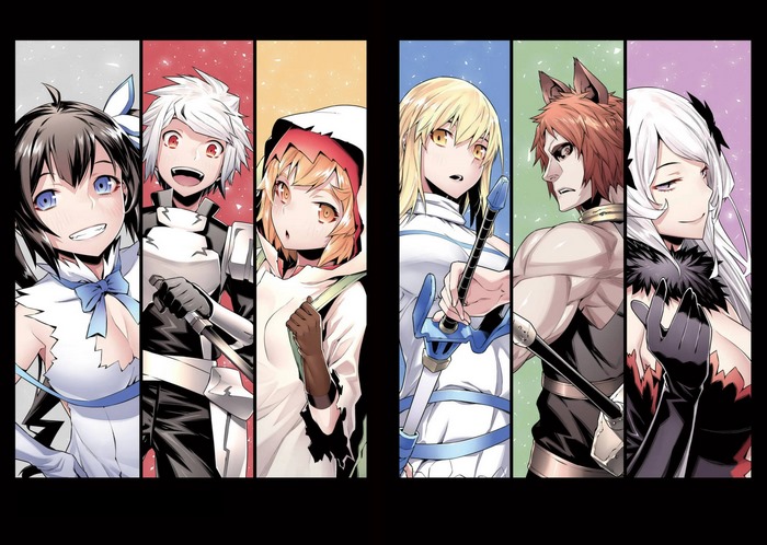 Hestia, Bell Cranel, Ais Wallenstein, and others from DanMachi