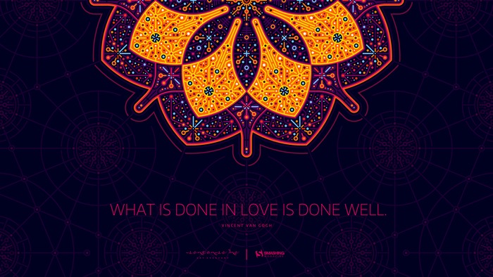 Vincent van Gogh quote on a mandala background