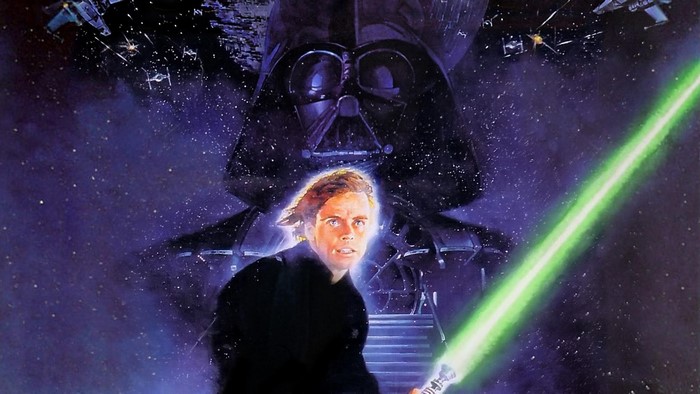 Luke Skywalker from Star Wars with Darth Vader