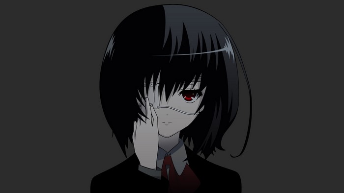 Misaki Mei Anime Girl with Black Hair and Red Eyes