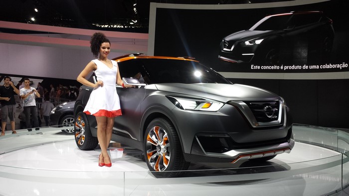 Nissan Kicks concept car with a model