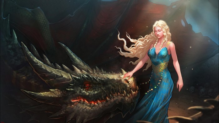 Daenerys Targaryen and Dragon from Game of Thrones