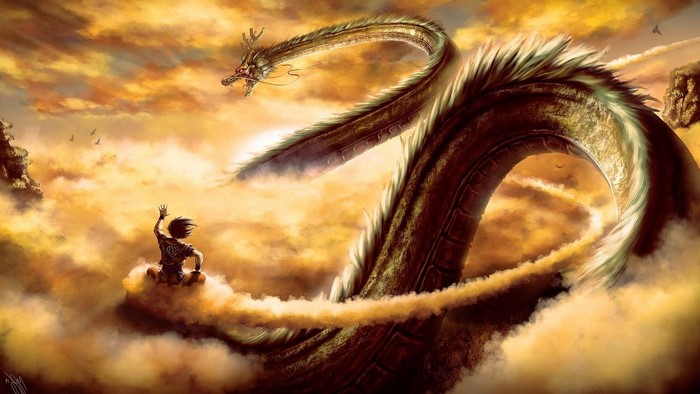 Son Goku and Shenron from Dragon Ball Z