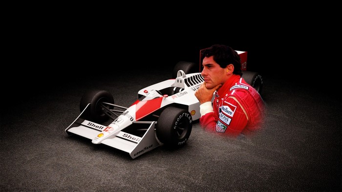 Ayrton Senna with McLaren Formula 1 car