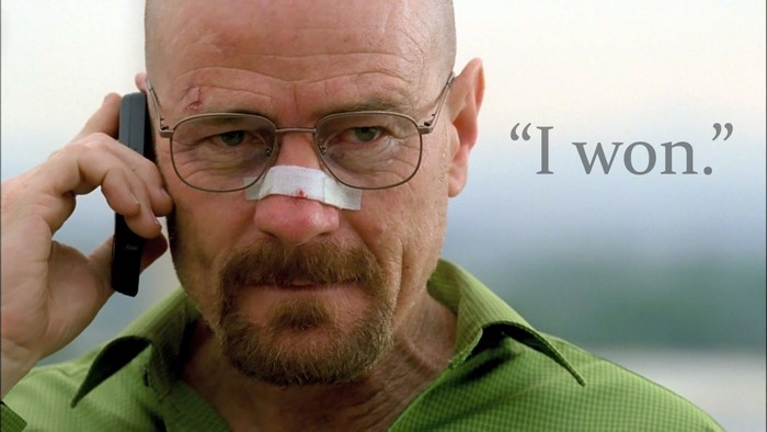 Walter White from Breaking Bad with a quote
