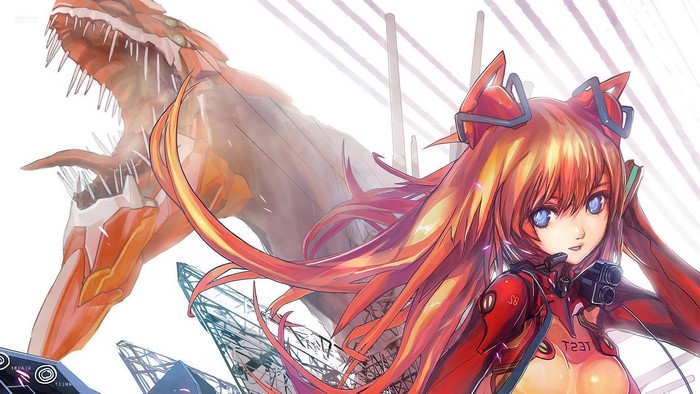 Asuka Langley Soryu from Neon Genesis Evangelion with Angel