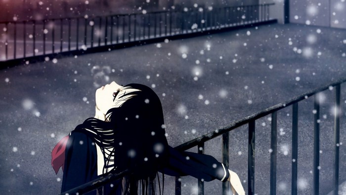 Enma Ai from Jigoku Shoujo in the snow