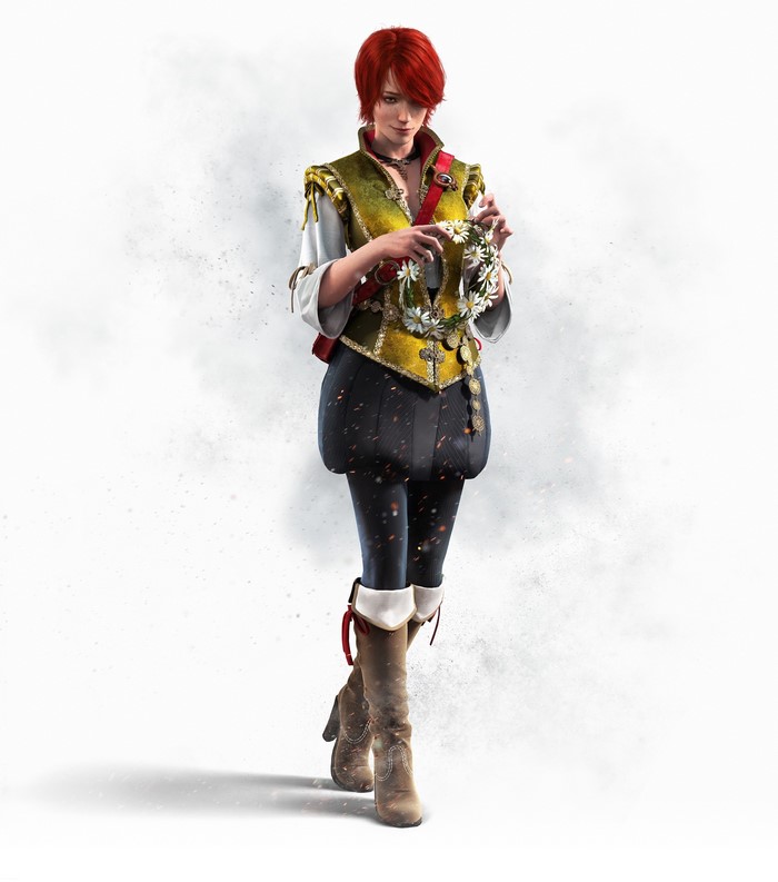 Shani from The Witcher 3 Wild Hunt holding a flower crown