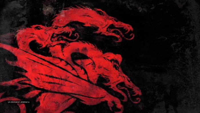 Three red dragons from Game of Thrones