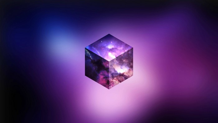 Abstract cube with space nebula