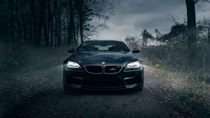 Dark BMW M6 in a Forest