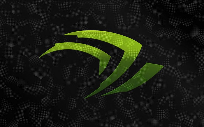 Nvidia logo on a black hexagonal background