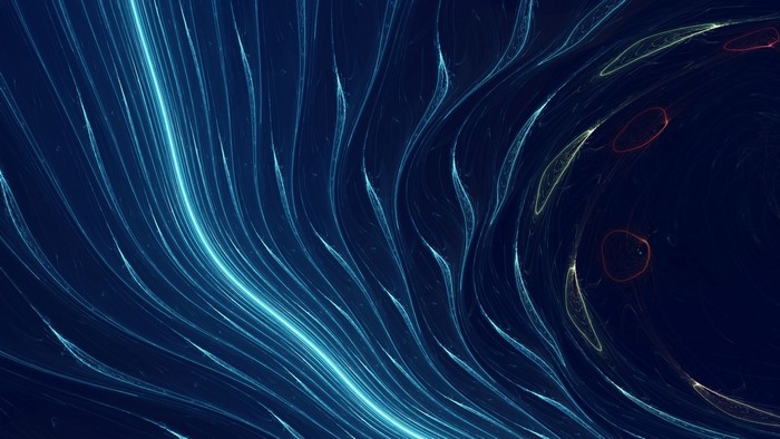 Abstract blue neon lines digital art