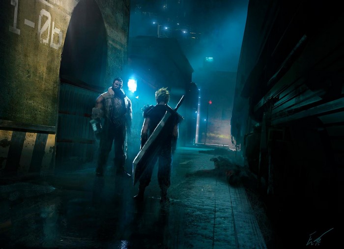 Cloud Strife and Barret Wallace from Final Fantasy VII