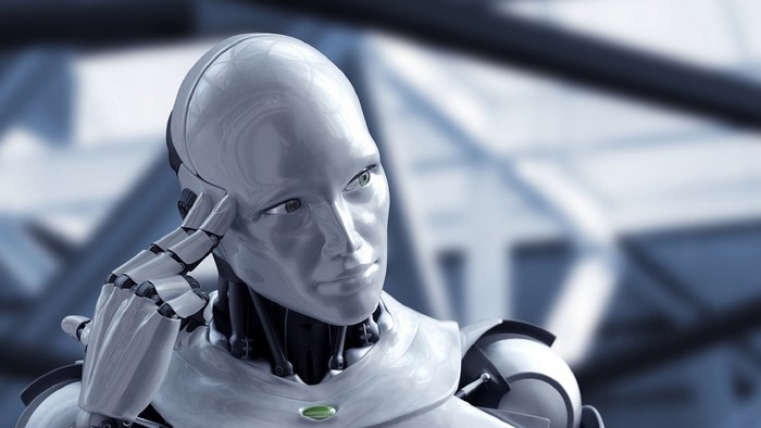 Robot with hand on head