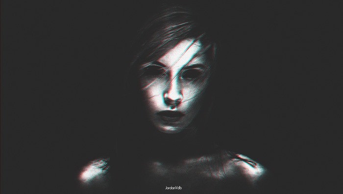 Woman with horror effect