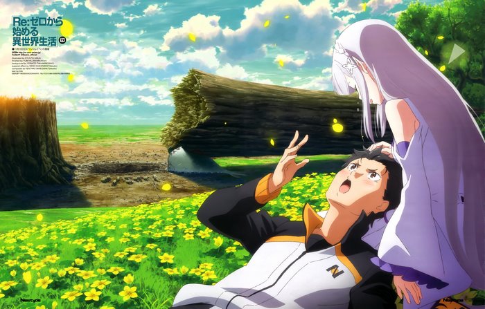 Emilia and Natsuki Subaru from Re: Zero