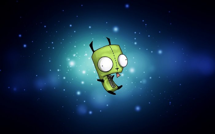 Gir from Invader Zim in space