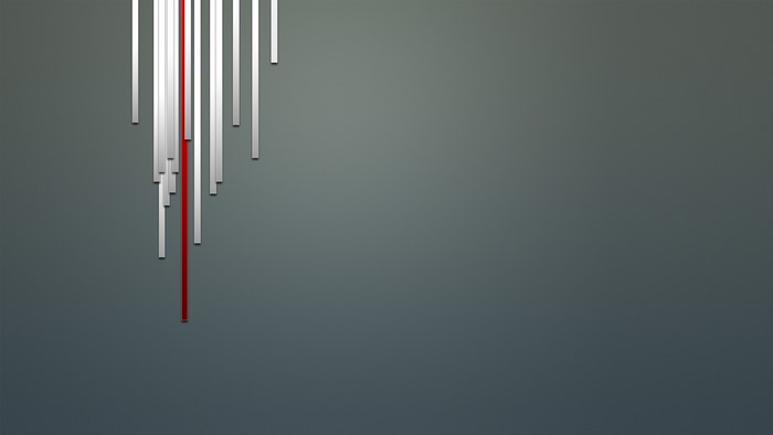 Minimalist abstract red and white lines on gray background