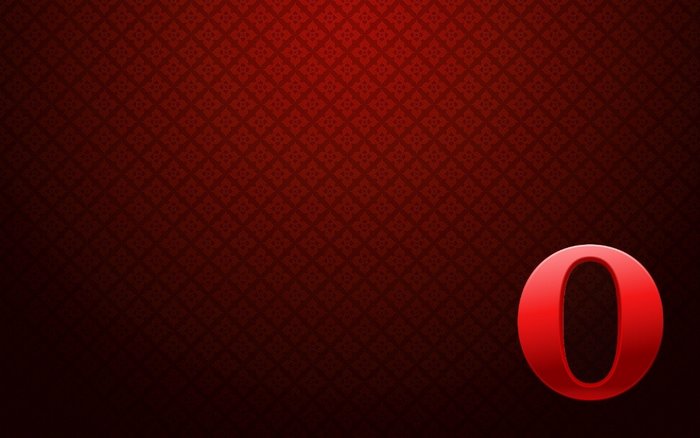 Opera browser logo on red background