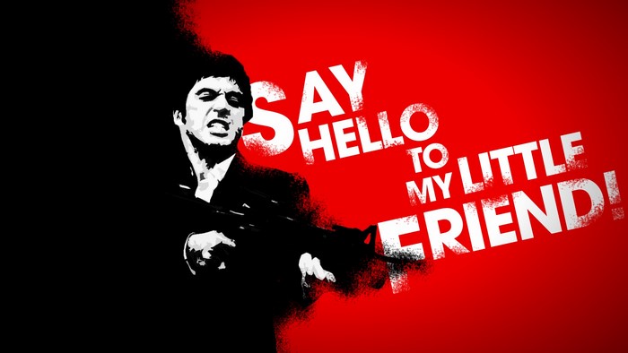 Scarface Tony Montana with Machine Gun